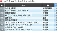 お付き合いで｢株を持たれている会社｣トップ300